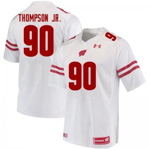 Men's Wisconsin Badgers NCAA #90 James Thompson Jr. White Authentic Under Armour Stitched College Football Jersey RM31N58EK